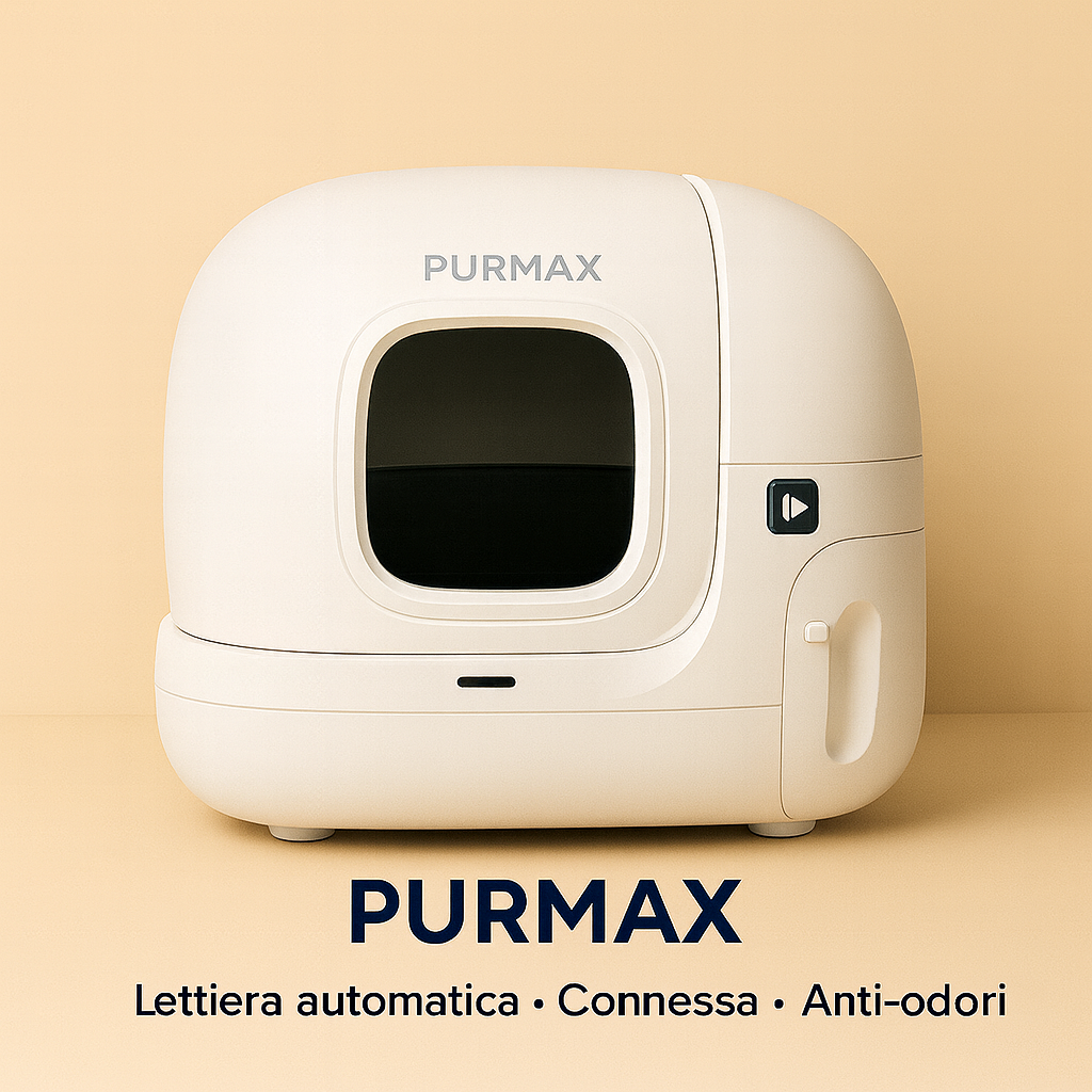 Purmax — Lettiera automatica intelligente con app & sistema anti-odore