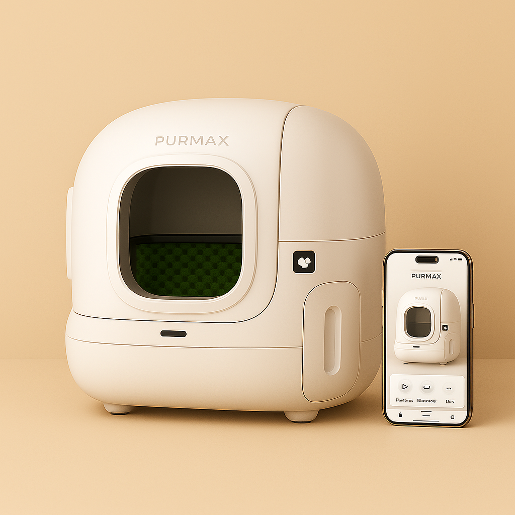 Purmax — Lettiera automatica intelligente con app & sistema anti-odore