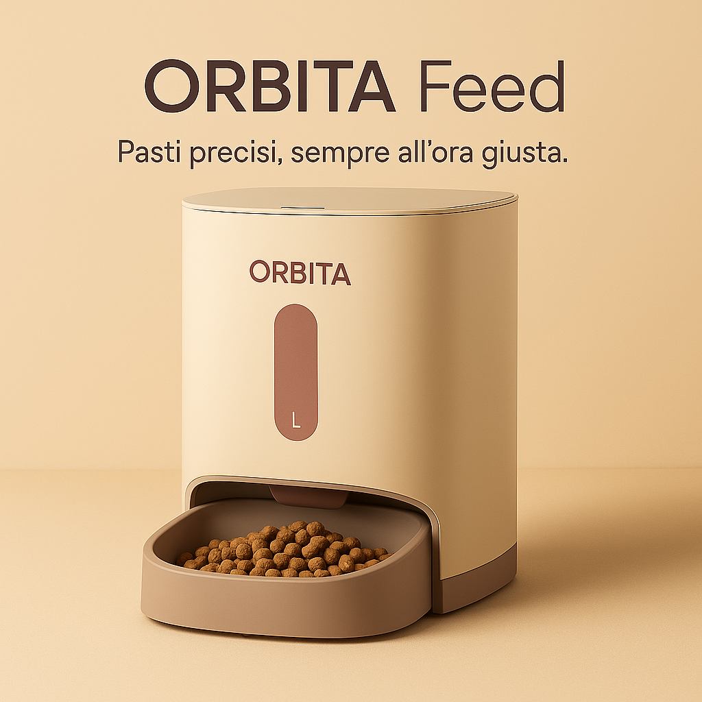 ORBITA Feed — Distributore automatico di crocchette connesso e silenzioso per gatti